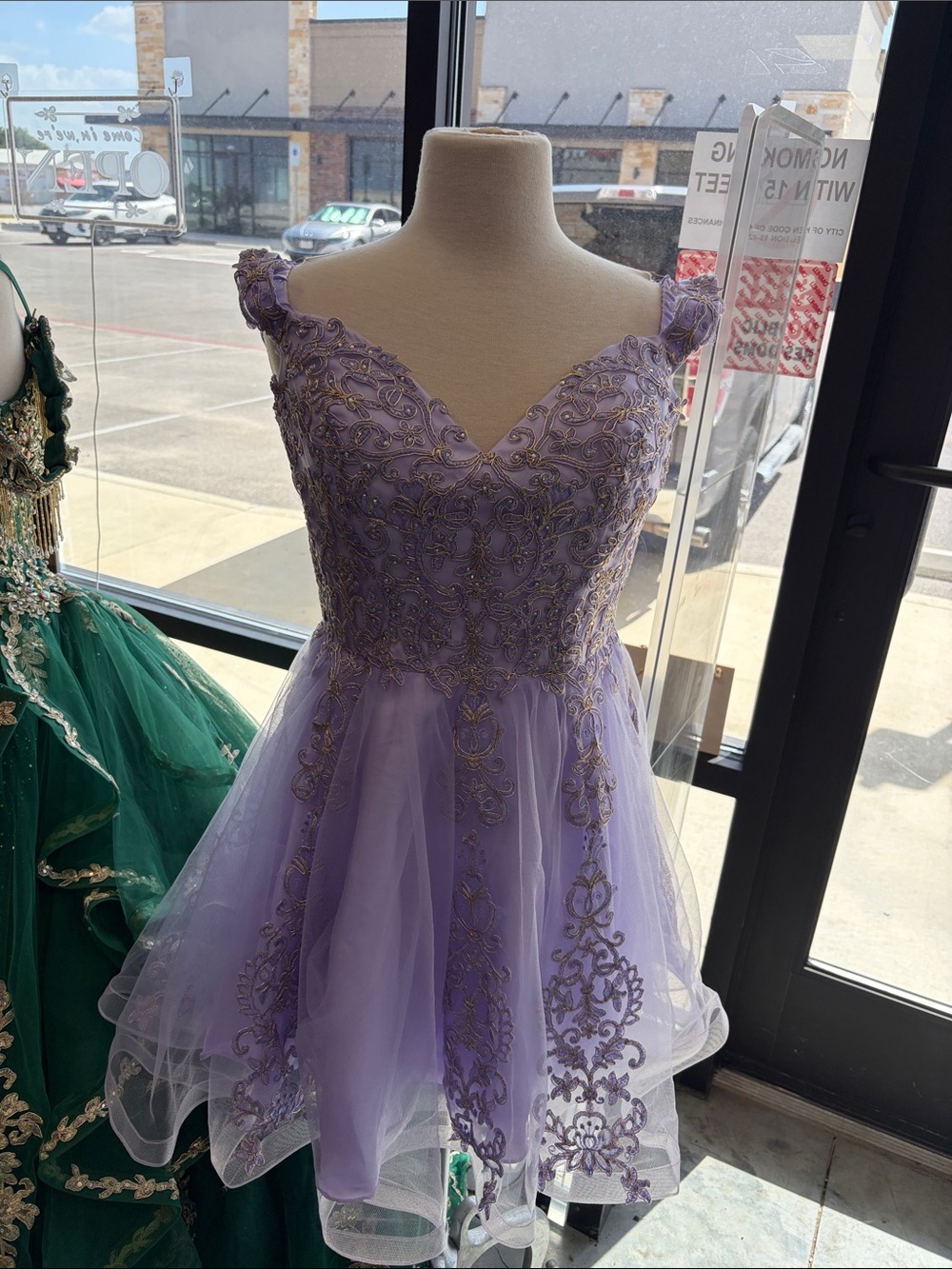 Lavender Beaded Tulle Party Dress for Girls FQ9R97
